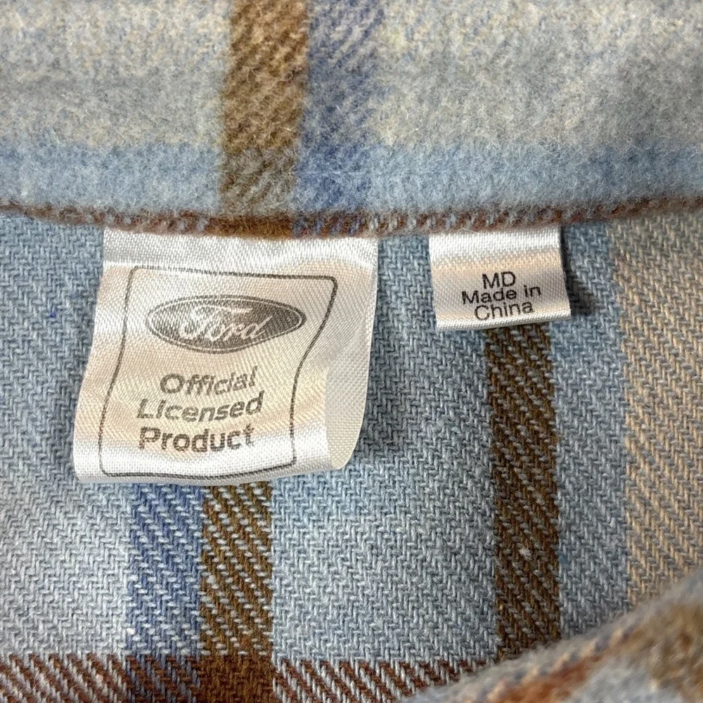 Ford Light Blue Plaid Bronco Button-Down Shirt